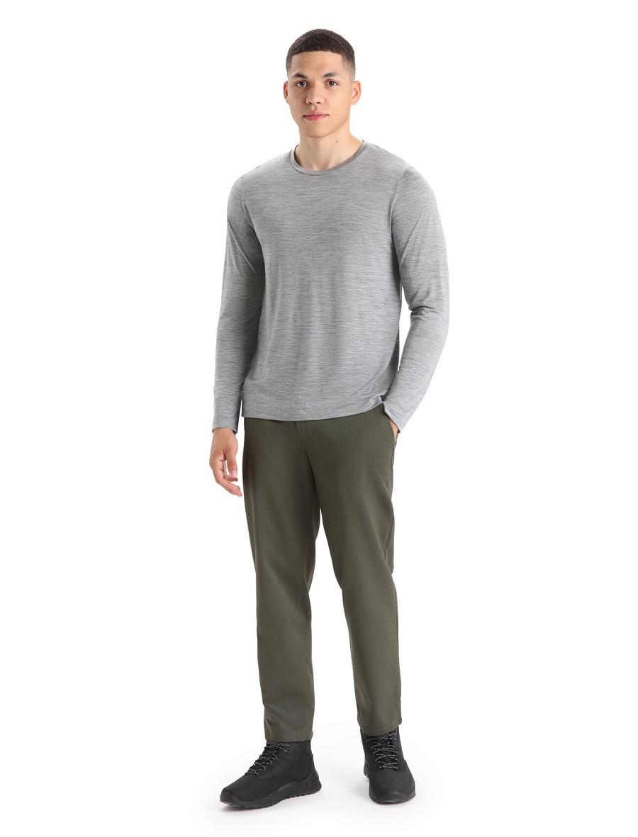 Metro Heather Icebreaker Merino Sphere II T-Shirt Men's Long Sleeve | AU 1230ILHS